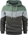 Men's Novelty Color Block Pullover Fleece Hoodie Long Sleeve Casual Sweatshirt with Pocket