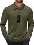 Men's Long Sleeve Polo Shirts Quick Dry Moisture Wicking Lightweight Golf Shirts Casual Collared Shirt