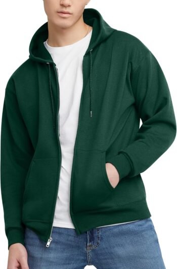 Full-zip Hoodie for Men, Hooded Sweatshirt