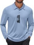 Men's Long Sleeve Polo Shirts Quick Dry Moisture Wicking Lightweight Golf Shirts Casual Collared Shirt
