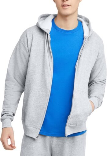 Full-zip Hoodie for Men, Hooded Sweatshirt